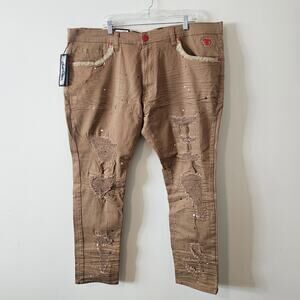 Frost Originals Khaki Distressed Jeans Size 46x32